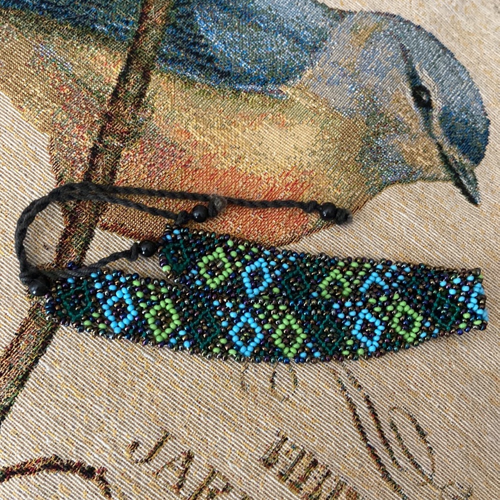 Hand beaded chocker with Native American design